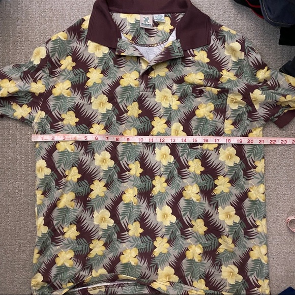 Vintage Haband Floral Polo Shirt Size Large - Picture 5 of 6